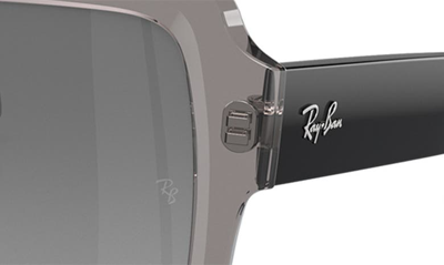 Shop Ray Ban Magellan 54mm Gradient Polarized Square Sunglasses In Transparent Grey