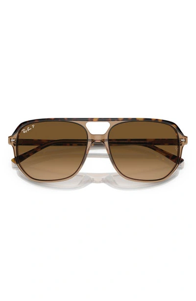 Ray Ban Bill One Sunglasses Havana On Transparent Brown Frame Brown Lenses Polarized 57-16 In Havana
