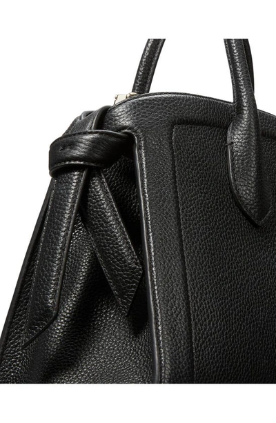 Shop Kate Spade Medium Knott Pebbled Leather Satchel In Black