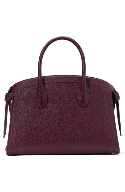 Kate Spade New York Medium Knott Pebbled Leather Satchel In Deep Cherry