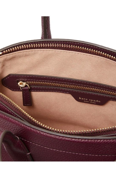 Kate Spade New York Medium Knott Pebbled Leather Satchel In Deep Cherry