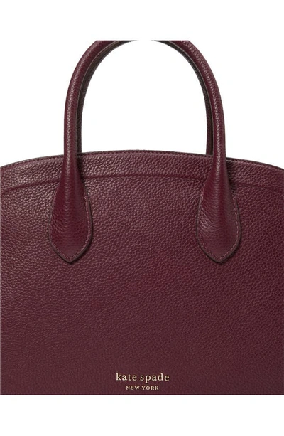 Kate Spade New York Medium Knott Pebbled Leather Satchel In Deep Cherry