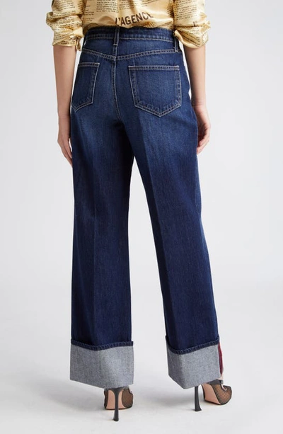 Shop L Agence Miley High Waist Cuff Wide Leg Jeans In Denmark