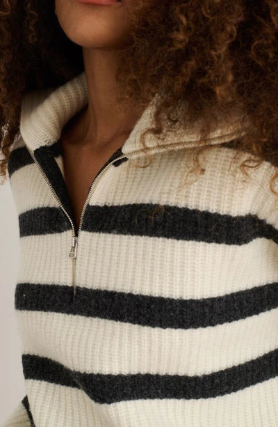 Shop Alex Mill Felix Stripe Rib Merino Wool Sweater In Ivory/ Charcoal