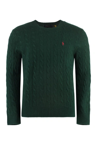 Shop Polo Ralph Lauren Cable Knit Sweater In Green