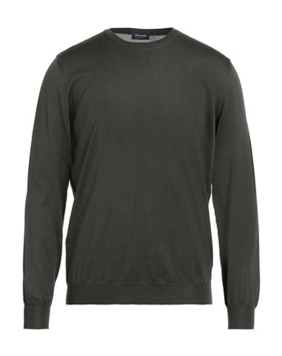 Shop Drumohr Man Sweater Military Green Size 42 Cotton