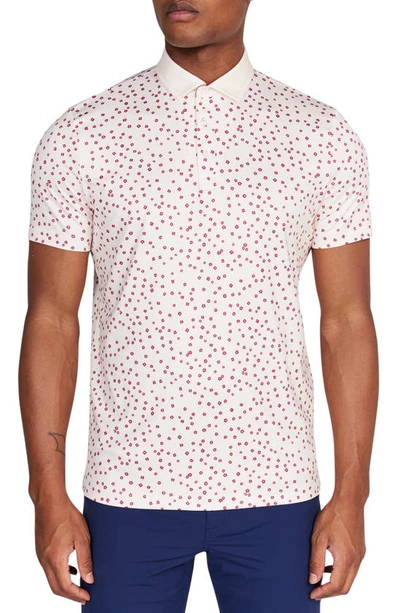 Shop Redvanly Herrick Floral Performance Golf Polo In Petal Pink