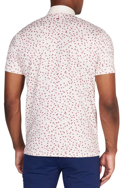 Shop Redvanly Herrick Floral Performance Golf Polo In Petal Pink
