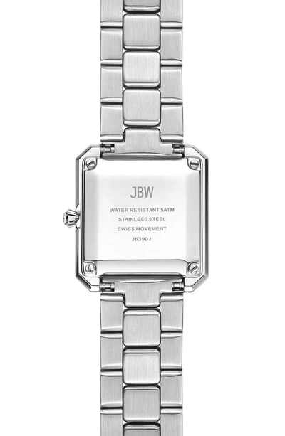 Shop Jbw Arc Lab-created Diamond Double Wrap Bracelet Watch, 23mm In Stainless Steel