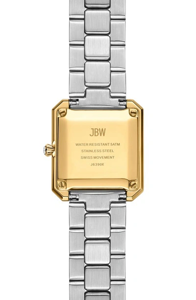 Shop Jbw Arc Lab-created Diamond Double Wrap Bracelet Watch, 23mm In Two-tone