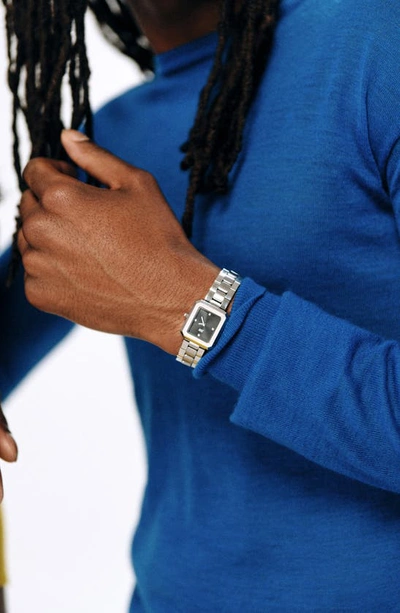 Shop Jbw Arc Single Essential Lab Created Diamond Bracelet Watch, 23mm In Stainless Steel