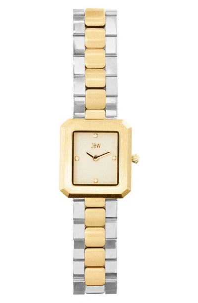 Shop Jbw Arc Single Essential Lab Created Diamond Bracelet Watch, 23mm In Two-tone