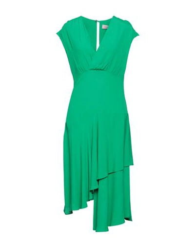 Shop Twenty Easy By Kaos Woman Midi Dress Emerald Green Size 4 Acetate, Silk