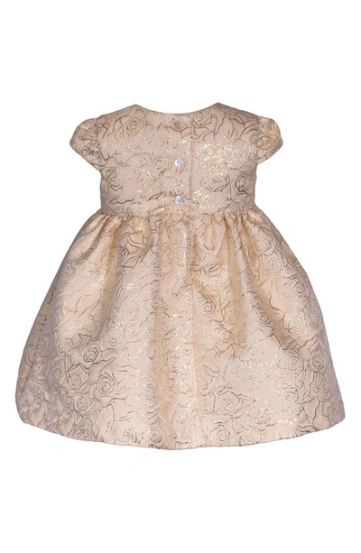 Shop Iris & Ivy Kids' Metallic Rose Brocade Party Dress & Faux Fur Bolero In Gold