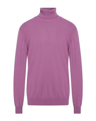 Shop North Pole Man Turtleneck Mauve Size Xxl Viscose, Merino Wool, Polyamide, Cashmere In Purple