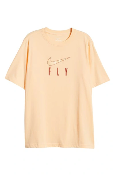 Shop Nike Dri-fit Swoosh Fly Graphic T-shirt In Ice Peach
