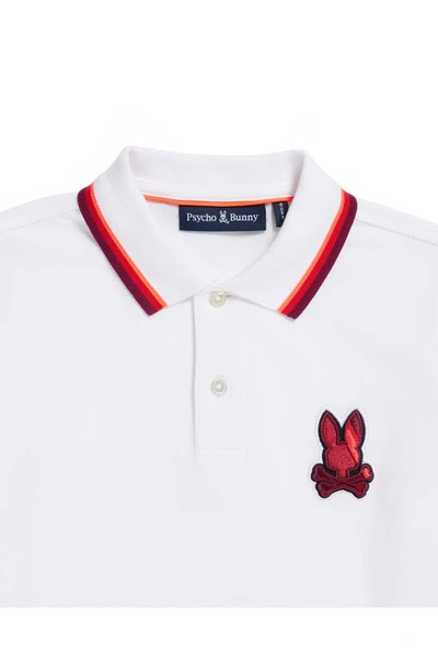 Shop Psycho Bunny Kids' Apple Valley Tipped Piqué Polo In White