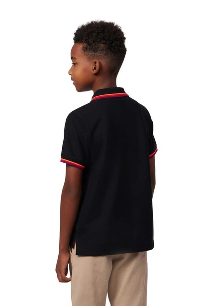 Psycho Bunny Kids' Apple Valley Tipped Piqué Polo In Black
