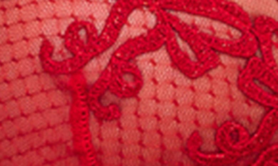 Roma Confidential Rouge Bow Underwire Bra, Garter Belt & Thong In Red