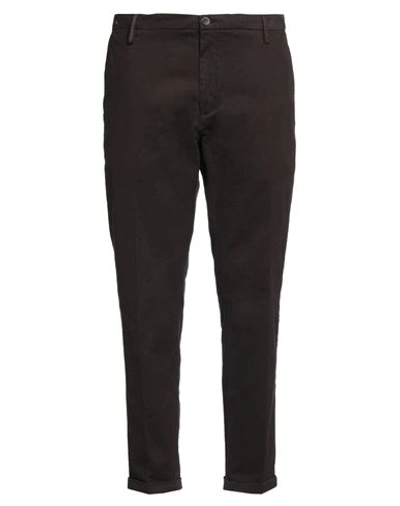 Shop Re-hash Re_hash Man Pants Dark Brown Size 42 Cotton, Elastane