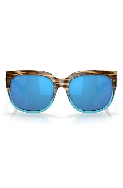 Shop Costa Del Mar Waterwoman 58mm Mirrored Polarized Pillow Sunglasses In Blue Grad