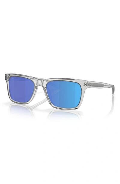 Shop Costa Del Mar Tybee 55mm Polarized Rectangular Sunglasses In Transparent Grey