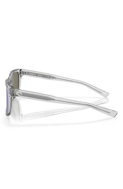 Costa Del Mar Tybee 55mm Polarized Rectangular Sunglasses In Transparent Grey