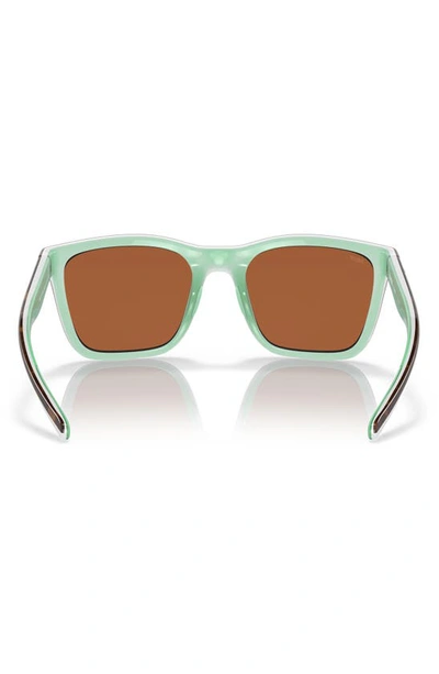 Shop Costa Del Mar Panga 56mm Polarized Square Sunglasses In Green Mirror