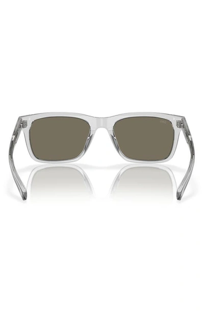 Costa Del Mar Tybee 55mm Polarized Rectangular Sunglasses In Transparent Grey