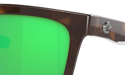 Shop Costa Del Mar Panga 56mm Polarized Square Sunglasses In Green Mirror