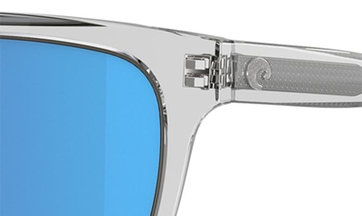 Shop Costa Del Mar Tybee 55mm Polarized Rectangular Sunglasses In Transparent Grey