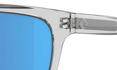 Costa Del Mar Tybee 55mm Polarized Rectangular Sunglasses In Transparent Grey