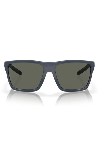 Shop Costa Del Mar Pargo 61mm Polarized Square Sunglasses In Grey