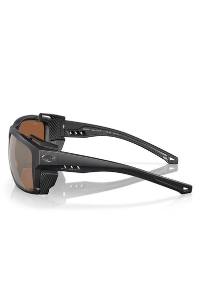 Shop Costa Del Mar King Tide 8 60mm Polarized Rectangular Sunglasses In Copper Silver Mirror