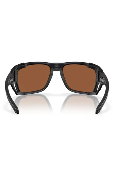 Costa Del Mar King Tide 8 60mm Polarized Rectangular Sunglasses In Copper Silver Mirror