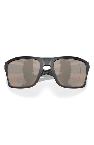 Shop Costa Del Mar King Tide 8 60mm Polarized Rectangular Sunglasses In Copper Silver Mirror