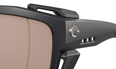 Costa Del Mar King Tide 8 60mm Polarized Rectangular Sunglasses In Copper Silver Mirror