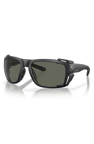Costa Del Mar King Tide 8 60mm Polarized Rectangular Sunglasses In Gray