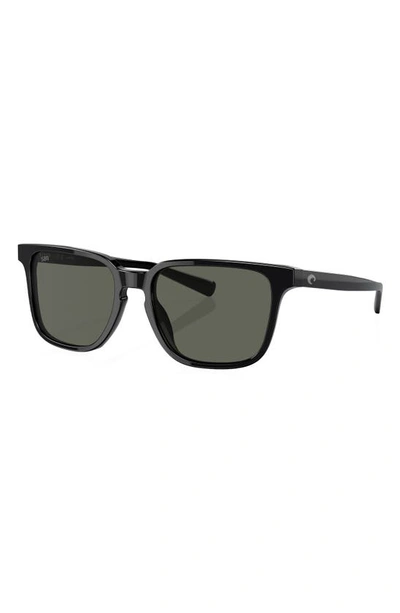 Costa Del Mar Kailano 53mm Polarized Square Sunglasses In Black