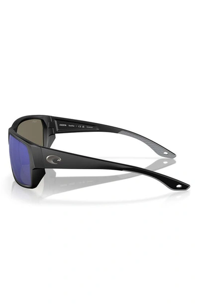 Costa Del Mar Tailfin 57mm Polarized Rectangular Sunglasses In Matte Black