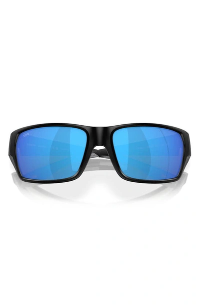 Costa Del Mar Tailfin 57mm Polarized Rectangular Sunglasses In Matte Black