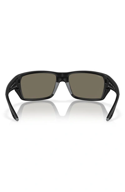 Shop Costa Del Mar Tailfin 57mm Polarized Rectangular Sunglasses In Matte Black