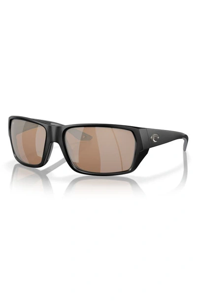 Shop Costa Del Mar Tailfin 57mm Polarized Rectangular Sunglasses In Copper