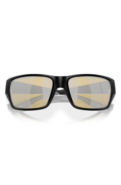 Shop Costa Del Mar Tailfin 57mm Polarized Rectangular Sunglasses In Black Silver