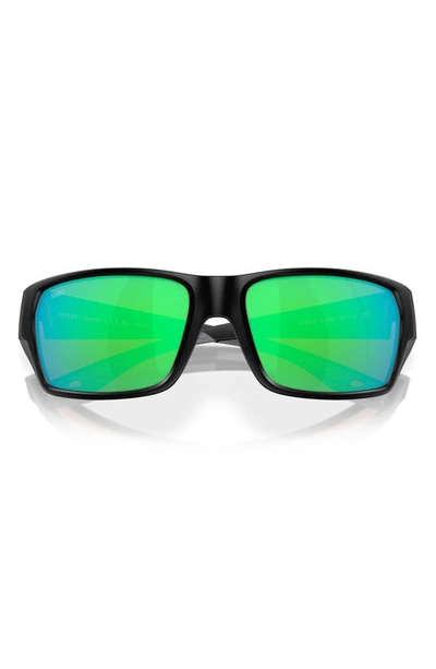Shop Costa Del Mar Tailfin 57mm Polarized Rectangular Sunglasses In Green