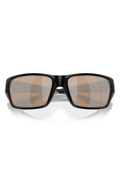 Shop Costa Del Mar Tailfin 57mm Polarized Rectangular Sunglasses In Copper