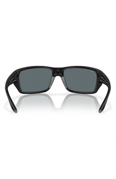 Shop Costa Del Mar Tailfin 57mm Polarized Rectangular Sunglasses In Blue
