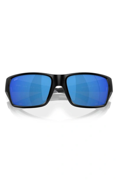 Shop Costa Del Mar Tailfin 57mm Polarized Rectangular Sunglasses In Blue