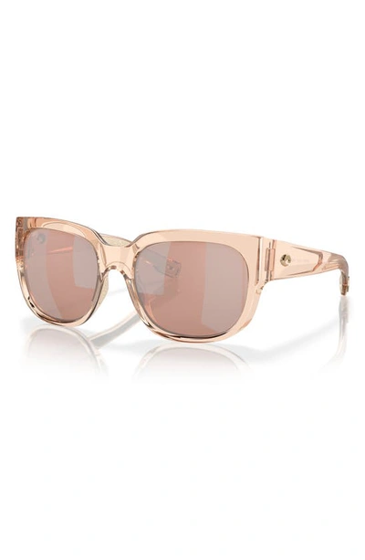 Costa Del Mar Waterwoman 55mm Polarized Pillow Sunglasses In Copper Silver Mirror
