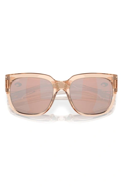 Shop Costa Del Mar Waterwoman 55mm Polarized Pillow Sunglasses In Copper Silver Mirror
